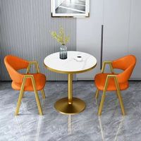 Table de négociation minimaliste moderne, ensemble table et chaises rondes de luxe nordique