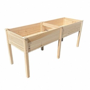 Solid Wood Elevated Garden Bed 122x60x82 Cm Outdoor Planting Box For Flower And <b>Vegetable</b> Garden Rustic Style - Product Image 2