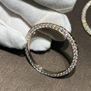 <span class=keywords><strong>Lunette</strong></span> de montre personnalisée en or rose et moissanite, adaptée aux montres de 40 mm, accessoires de haute qualité - Product Image 2