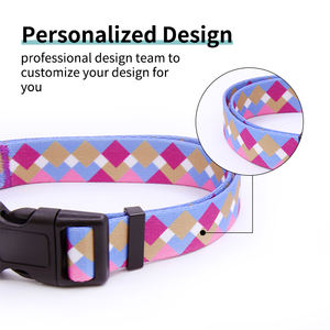 Hermosa impresión patrón cinta decoración ajustable personalizado poliéster mascota perro Collar con características sostenibles muestra gratis - Product Image 3