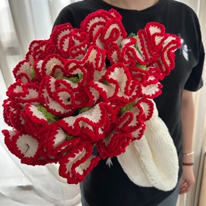 Ramos de Claveles Listos para Usar, Flores de Jardín, Pequeñas Margaritas, Lirios del Valle Tejidos a Mano, Regalo Festivo, Manta de Rosas - Product Image 6