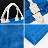 Bolso de mano de yute ecológico natural grande con estampado personalizado multicolor 2024, bolso de mano de lino con opción de colores