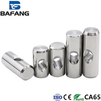 Écrou de connexion cylindrique en acier inoxydable 304 zingué, à trou horizontal pré-encollé, de forme spéciale, classe 4.8