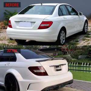 สปอยเลอร์หลัง Mercedes-Benz C-Class W204 สีดำ ABS ทรง Ducktail สำหรับฝากระโปรงท้าย ปี 07-14 - Product Image 2