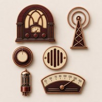 Broches personnalisées en émail dur en gros, badges de revers radio vintage, broches métalliques pour cadeaux rétro-technologiques – Fabricant