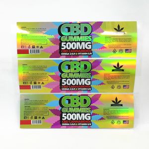 Etiqueta BOPP autoadhesiva de lujo, logotipo reflectante holográfico de vinilo impermeable para alimentos para mascotas, tarro de gomitas, Impresión de código de barras - Product Image 2