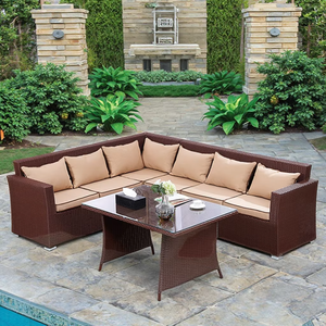 Meubles en osier Shandong espace de vie extérieur canapé en aluminium rotin canapé coussins de <span class=keywords><strong>salon</strong></span> ensemble de canapé étanche - Product Image 6