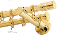 Tringle à rideaux double en métal doré électroplaqué de 28 mm de haute qualité, style romain moderne et luxueux pour la décoration de fenêtres