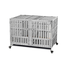 LIZE Grand chenil en métal en acier inoxydable respirant Structure en fer Cage pour animaux de compagnie pour chiens fonctionnant comme une maison