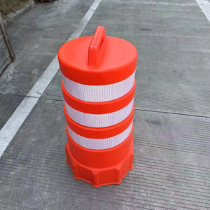 टिकाऊ सड़क सुरक्षा चिंतनशील टक्कर से बचने यातायात ड्रम बैरियर रोड निर्माण बैरल यातायात ड्रम - Product Image 4