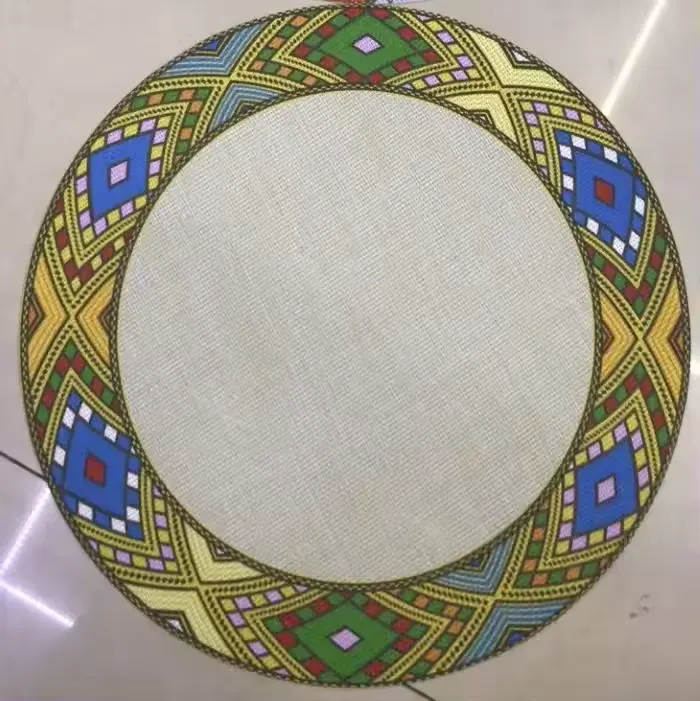 Personalice cualquiera de sus patrones, nuevo camino de mesa etíope tradicional Eritrean habesha comedor Impresión de Mantel