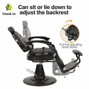 Fauteuil de Barbier de Luxe Personnalisé en <span class=keywords><strong>Cuir</strong></span> PU, Rotation à 360°, Hauteur Réglable, Pompe Hydraulique Robuste, Design Traditionnel, Spa - Product Image 5