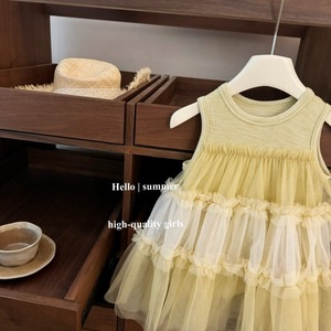 Child Star Circle Sleeveless Mesh Princess Dress Breathable For Girls Summer Vacation Style - Product Image 2