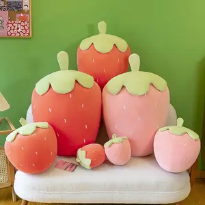 OEM ODM Cute Strawberry Pillow Fruit Plush Toy Sleeping Cloth Doll Soothing Female Doll Birthday Gift For Children