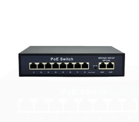 Switch 8FE POE+2FE dengan 10/100Mbps VLAN Kapasitas 2G Full-Duplex/Half-Duplex IP untuk Penggunaan Desktop 100m