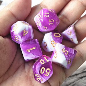Juego de dados acrílicos de dos colores MINI PLANET TRPG Dungeons & Dragons dados acrílicos de plástico al por mayor juego de dados DND D4- D20 7 unids/<span class=keywords><strong>set</strong></span> juego - Product Image 6