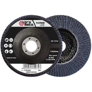 ABRA BETA - AB001060206 Flap discs with <b>fiberglass</b> backing and zirconia <b>cloth</b> with conical profile (multi-pack) ABRASIVES - Product Image 1