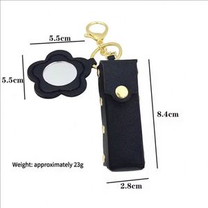 Porte-clés personnalisé avec logo, mini miroir cœur en PU, pour rouge à lèvres et brillant à lèvres de luxe - Product Image 6