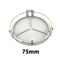 Emblèmes de voiture chromés personnalisés à 3 broches en ABS, enjoliveurs de moyeu de roue 75 mm pour Mercedes W205/W204/W212/W213/W166/W167/W222/W221/X253
