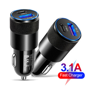 ที่ชาร์จในรถยนต์ USB รุ่นใหม่ ปี 2025 ขายดี คุณภาพสูง QC3.0+PD15W ขนาดเล็ก รูปทรงปืนใหญ่เหล็ก 3.1A ชาร์จโทรศัพท์มือถือ สำหรับ Iphone 12 - Product Image 2