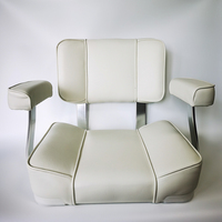 Siège de capitaine pliable confortable ITOPWELL pour bateaux/yachts, fournitures marines, blanc + bleu ABS/PU