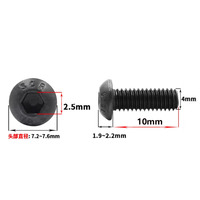 Sekrup Baut Allen Kepala Tombol Hexagon Hex Socket Grade Hitam Baja Tahan Karat 304 A2-70 M2 M2.5 M3 M4 M5 M6