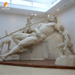 Estatua de mármol tallada a mano para exteriores, escultura de polyfemus tallada a mano, larga, cegadora - Product Image 3