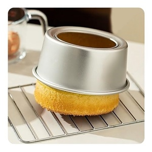 Moule à gâteau rond en aluminium anodisé de 4 pouces à fond fixe, pour gâteau chiffon, côtés droits, fourni par l'usine - Product Image 3