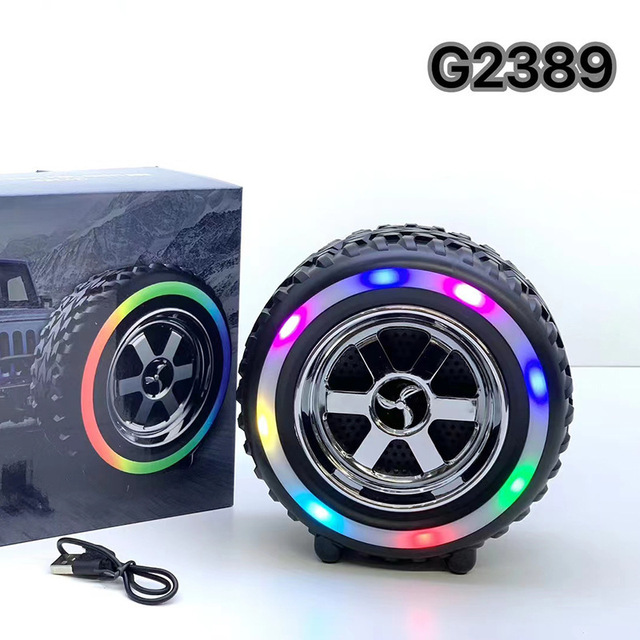 Outdoor High Volume High Quality Desktop Portable Tire-shaped Wireless BT Speaker