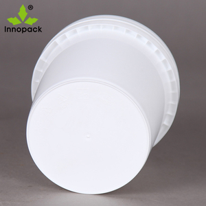Cubo de plástico blanco de 2 litros con tapa y asa, práctico para pintura, tipo tambor. - Product Image 2