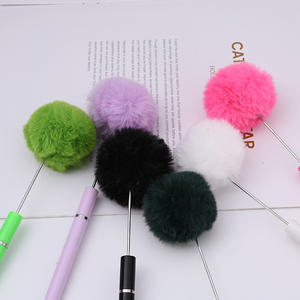 Stock Colorful Novelty Handmade Plush Bead <b>Pens</b> Personalized DIY Beads Decoration Cute Gift <b>Pen</b> Wholesale - Product Image 2
