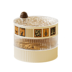 Caja de almacenamiento redonda de plástico estilo antiguo para dulces, para mesa de centro de sala de estar, contenedor de aperitivos para el Año Nuevo Chino - Product Image 5