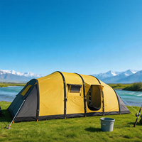 Tente de camping gonflable pour 8-10 personnes, 2 chambres, 1 salon, forme de trous de fourmis, imperméable, en Oxford TPU, respirante, pour la famille en plein air