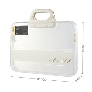 Transparent <b>Plastic</b> File Bag A4 Large Capacity Office Organizer Storage <b>Folder</b> With Handle For Documents Exam Papers - Product Image 3