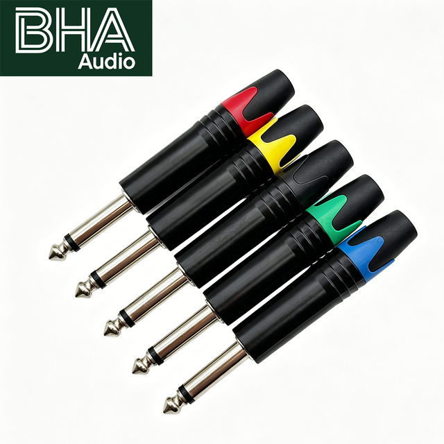 BHA KT01 6.35mm TS Mono Audio Jack Big Two Plug for Mixing Consoles Microphones Amplifiers with Soldering Heads DIY Wholesale