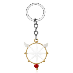 Anime Card Captor Gargantilla Collares <span class=keywords><strong>Cardcaptor</strong></span> <span class=keywords><strong>Sakura</strong></span> Clow Charm colgante giratorio KINOMOTO sellado varita collar llavero - Product Image 2