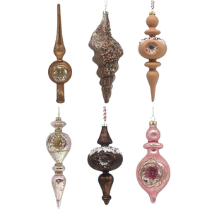 Décorations de Noël : Ornements en verre pointus en forme de <span class=keywords><strong>gourde</strong></span>, étoile de sommet d'arbre de Noël - Product Image 1