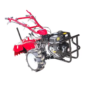 Four-wheel Drive Self Propelled Small Rotary Plow Ditching Weeder Soil Cultivator Micro Tiller Machine Agricultural