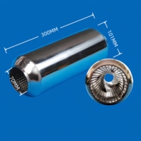 Résonateur d'échappement en acier inoxydable de 70 mm d'entrée, noyau perforé, haute contre-pression, couple universel, silencieux de voiture