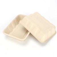 Barquette alimentaire jetable écologique en bagasse de canne à sucre biodégradable avec compartiment pour salade, collation, emballage de biscuits