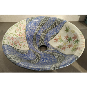 Hand-made handicraft Japan bathroom ceramic freestanding wash basin