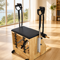 Chaise de Pilates portable en bois de chêne durable avec pédale et poignées pour équipement d'entraînement corporel professionnel en studio