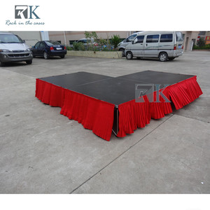 Stage Platform with Red Skirts Quick Install Portable Stage for Events - Product Image 5