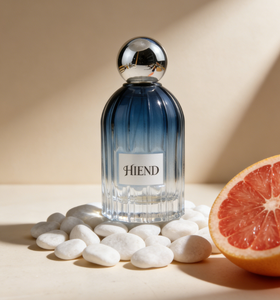 Botella de Perfume de Vidrio de 100ml, Forma Cilíndrica Ovalada, Color Personalizado, con Pulverizador a Presión y Decoración en la Superficie, Venta al Por Mayor - Product Image 1