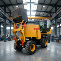 Truk Mixer Beton Bertenaga Diesel Efisiensi Tinggi, Tipe Mulut Datar, Peralatan Pencampur Bergerak