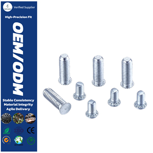 Metric Galvanized Round Head PEM Style Threaded Pillars Cold Press Riveting <b>Studs</b> Metal Fabrication Components M4 M5 - Product Image 1
