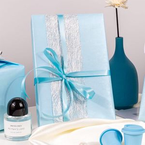 Shimmer Baby Blue Wrapping <b>Paper</b> 17 Inches X 16.5 Feet Solid Color Pearly Lustre Gift Wrap for Birthday Baby - Product Image 3