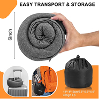 Oreiller de voyage pour le cou avec capuche pour les longs trajets en avion, intimité garantie, mousse à mémoire de forme avec housse douce pour la peau, massage, logo personnalisable