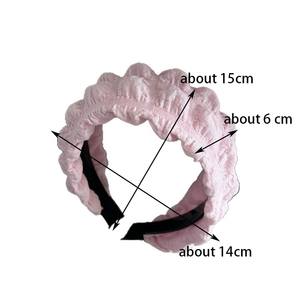 Squisito copricapo lavorato a maglia a sbuffo in tinta unita fascia testurizzata con trama arruffata fascia tridimensionale per il viso - Product Image 6