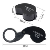 Lupa de Joyero 40X con Luz LED UV para Relojes, Monedas, Sellos, Gemas, Joyas y Identificación de Diamantes